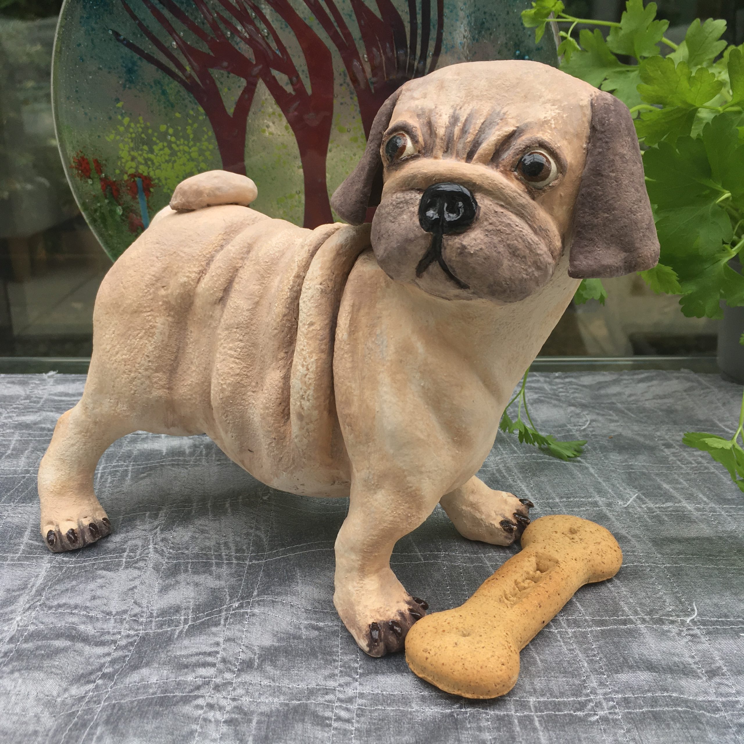 Pug Animal Sculpture 'Herbie'