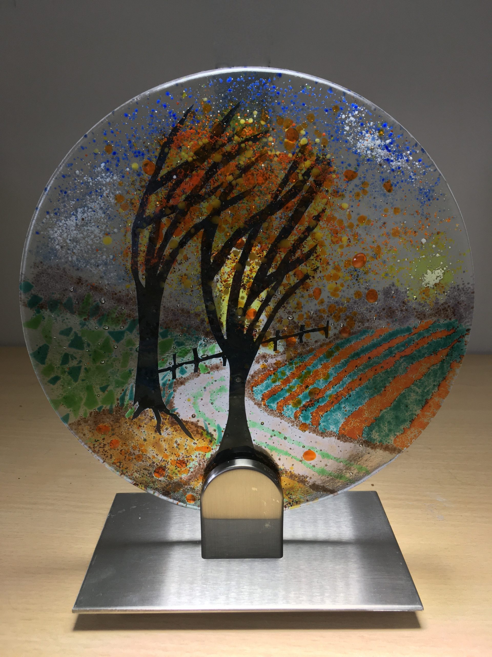 Autumn Trees Fused Glass